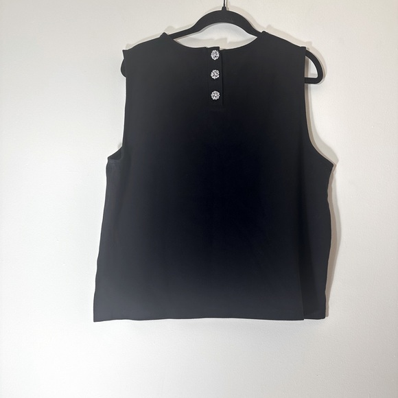 J.Crew Jeweled button back ponte black sleeve blouse size XXL - Picture 3 of 10